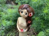 Keramická víla soška s vlčími máky do zahrady keramika Andee dívka soška figura dekorace
