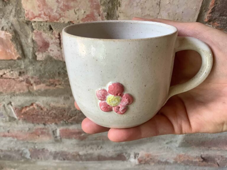 Keramický hrnek cappuccino květ keramikaandee káva