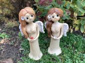 Keramický anděl Andělka květ dekorace keramika andee