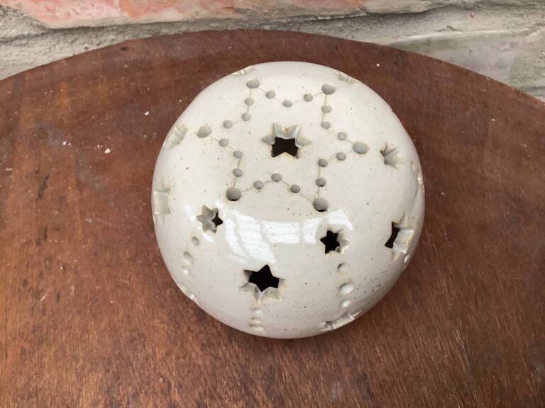 Keramická koule lampa lampička světlo koule keramika dekorace keramikaandee svíčka vanoce andreaabrahamova