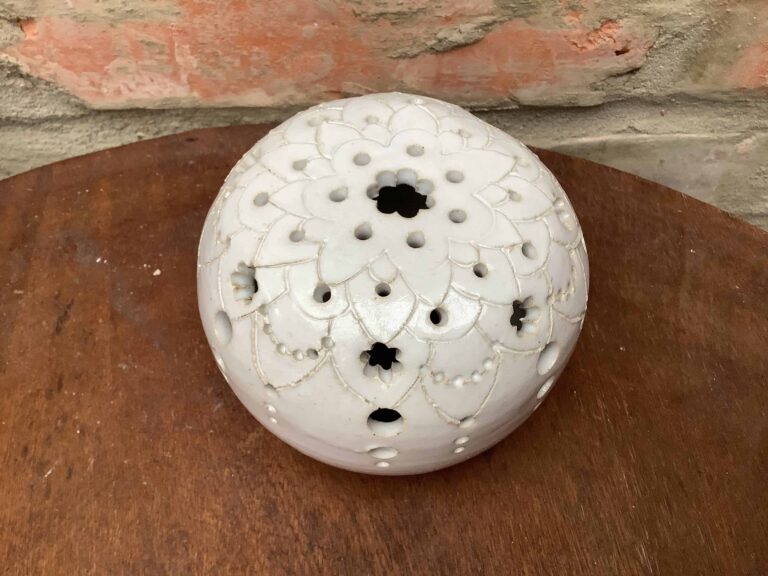 Keramická koule lampa lampička světlo koule keramika dekorace keramikaandee svíčka vanoce andreaabrahamova Květ