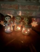 Anděl Lampička lucerna keramická Anděl Lampička lucerna keramická dekorace světlo křídla srdce vločka