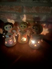 Anděl Lampička lucerna keramická Anděl Lampička lucerna keramická dekorace světlo křídla hvězda