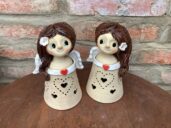 Anděl Lampička lucerna keramická Anděl Lampička lucerna keramická dekorace světlo křídla srdce