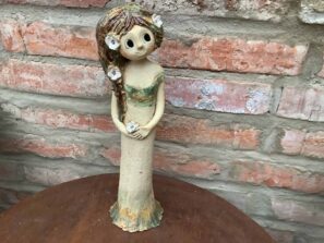 Víla lesní figura soška dekorace keramika květy keramikaandee