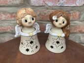 Anděl Lampička lucerna keramická Anděl Lampička lucerna keramická dekorace světlo křídla hvezda