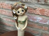 Víla lesní figura soška dekorace keramika květy keramikaandee