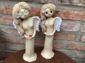 Keramický anděl Andělka květ dekorace keramika andee