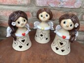 Anděl Lampička lucerna keramická Anděl Lampička lucerna keramická dekorace světlo křídla hvezda