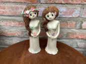 Keramická víla panenka dekorace květy šípková růže keramika andee