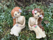 Keramická víla panenka dekorace květy šípková růže keramika andee