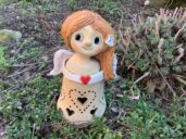 Anděl Lampička lucerna keramická Anděl Lampička lucerna keramická dekorace světlo křídla srdce