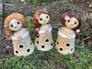 Víla Lampička lucerna keramická Anděl Lampička lucerna keramická dekorace světlo květ