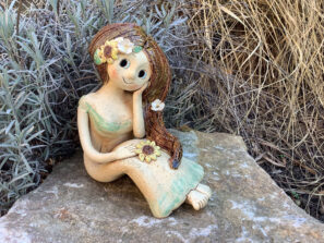 slunečnice louka soška figura dekorace keramika Andee zahrada