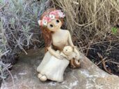 sedici víla rozjímání věneček květy pohoda dekorace panenka keramika keramikaandee