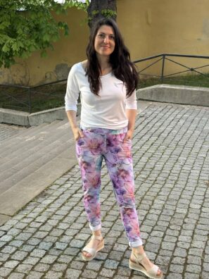 Kalhoty květované pohodlné kolekce rozkvetlá