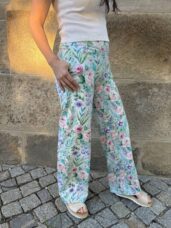 Kalhoty květované široké pohodlné kolekce rozkvetlá