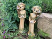 Víla lesní figura soška dekorace keramika květy keramikaandee