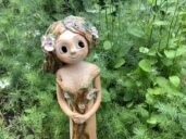 Víla lesní figura soška dekorace keramika květy keramikaandee