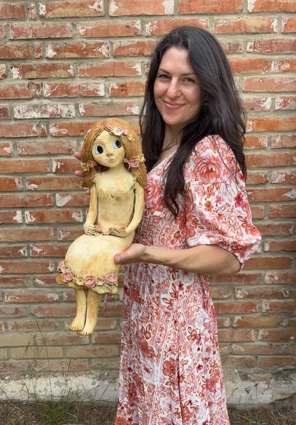 JAK probíhá tvoření na zakázku? Keramická víla socha dekorace zahrada růže Andrea Abrahamova