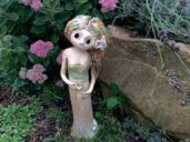 Víla lesní figura soška dekorace keramika květy keramikaandee